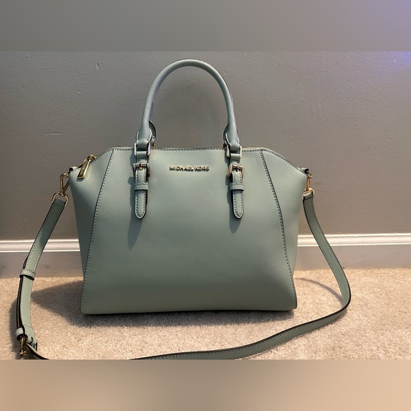 NWOT Sage Green Michael Kors Large Ciara messenger crossbody satchel - Picture 2 of 8